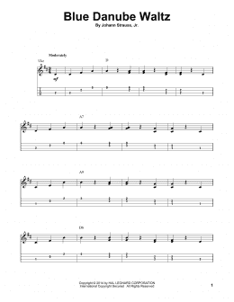 page one of Blue Danube Waltz (Easy Ukulele Tab)