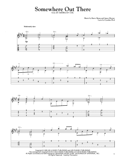 page one of Somewhere Out There (arr. Mark Phillips) (Solo Guitar)