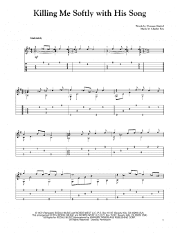 page one of Killing Me Softly With His Song (Solo Guitar)