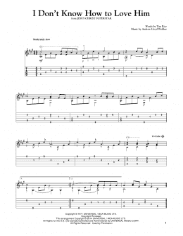 page one of I Don't Know How To Love Him (Solo Guitar Tab)