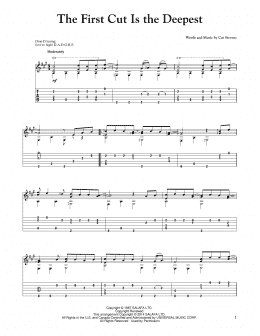 page one of The First Cut Is The Deepest (Solo Guitar Tab)