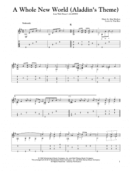 page one of A Whole New World (from Aladdin) (Solo Guitar)