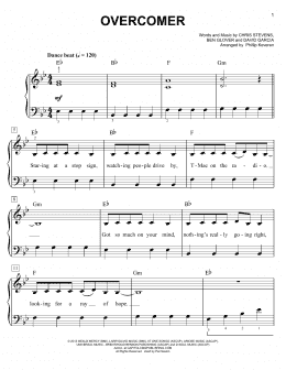 page one of Overcomer (arr. Phillip Keveren) (Easy Piano)