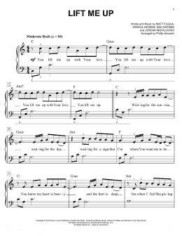 page one of Lift Me Up (arr. Phillip Keveren) (Easy Piano)