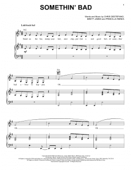 page one of Somethin' Bad (Piano, Vocal & Guitar Chords (Right-Hand Melody))