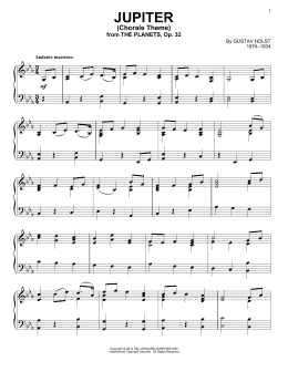 page one of Jupiter (Piano Solo)