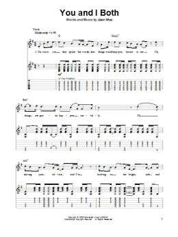 page one of You and I Both (Guitar Tab (Single Guitar))