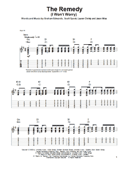 page one of The Remedy (I Won't Worry) (Guitar Tab (Single Guitar))