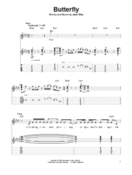 page one of Butterfly (Guitar Tab (Single Guitar))
