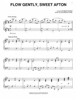 page one of Flow Gently, Sweet Afton (Piano Solo)