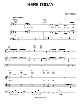 page one of Here Today (Piano, Vocal & Guitar Chords (Right-Hand Melody))