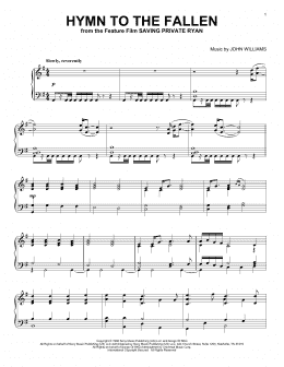 page one of Hymn To The Fallen (Piano Solo)