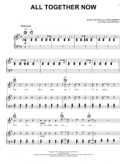 page one of All Together Now (Piano, Vocal & Guitar Chords (Right-Hand Melody))