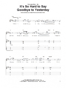 page one of It's So Hard To Say Goodbye To Yesterday (Guitar Tab)