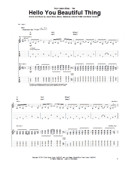 page one of Hello You Beautiful Thing (Guitar Tab)