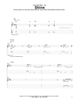 page one of Shine (Guitar Tab)