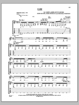 page one of Lie (Guitar Tab)
