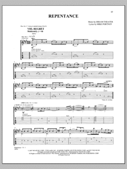 page one of Repentance (Guitar Tab)