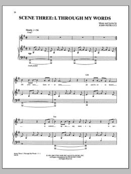 page one of Scene Three: I. Through My Words (Guitar Tab)