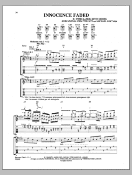 page one of Innocence Faded (Guitar Tab)