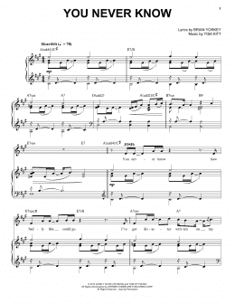 page one of You Never Know (from If/Then: A New Musical) (Piano & Vocal)