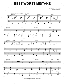 page one of Best Worst Mistake (from If/Then: A New Musical) (Piano & Vocal)