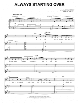page one of Always Starting Over (from If/Then: A New Musical) (Piano & Vocal)