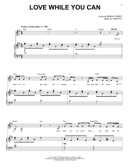 page one of Love While You Can (from If/Then: A New Musical) (Piano & Vocal)