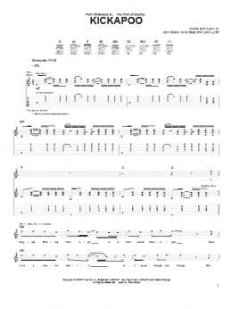 page one of Kickapoo (Guitar Tab)