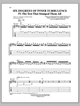 page one of Six Degrees Of Inner Turbulence: IV. The Test That Stumped Them All (Guitar Tab)