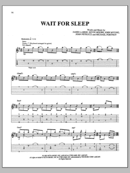 page one of Wait For Sleep (Guitar Tab)