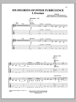 page one of Six Degrees Of Inner Turbulence: I. Overture (Guitar Tab)