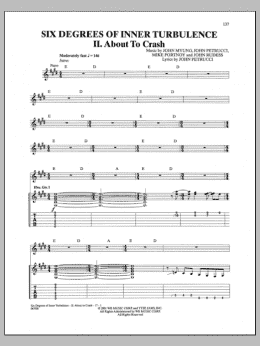 page one of Six Degrees Of Inner Turbulence: II. About To Crash (Guitar Tab)