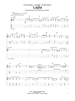 page one of Layla (Guitar Tab)