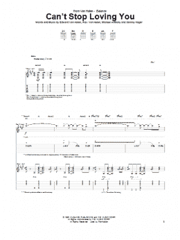 page one of Can't Stop Loving You (Guitar Tab)