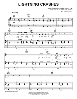 page one of Lightning Crashes (Piano, Vocal & Guitar Chords (Right-Hand Melody))