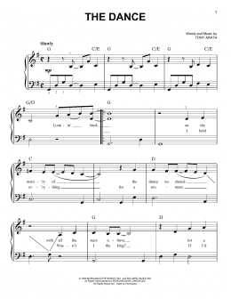 page one of The Dance (Very Easy Piano)