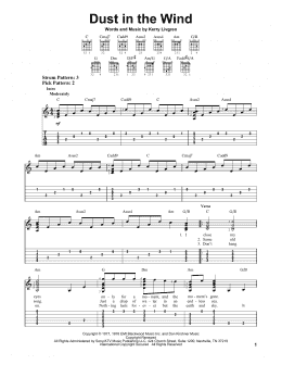 page one of Dust In The Wind (Easy Guitar Tab)