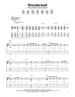 page one of Wonderwall (Easy Guitar Tab)