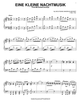 page one of Eine Kleine Nachtmusik (Piano Solo)