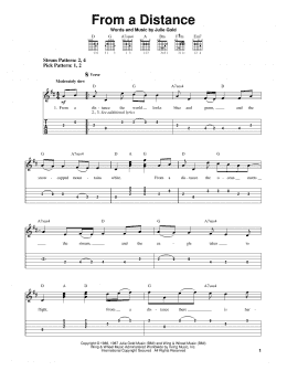 page one of From A Distance (Easy Guitar Tab)