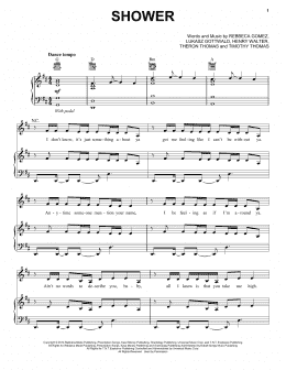 page one of Shower (Piano, Vocal & Guitar Chords (Right-Hand Melody))