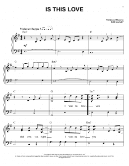 page one of Is This Love (Easy Piano)