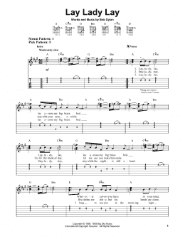 page one of Lay Lady Lay (Easy Guitar Tab)