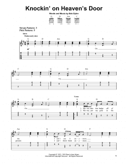page one of Knockin' On Heaven's Door (Easy Guitar Tab)