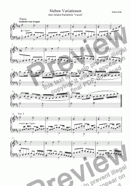 page one of Sieben Variationen über Pachelbels Canon
