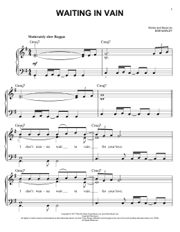 page one of Waiting In Vain (Easy Piano)