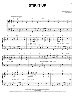 page one of Stir It Up (Easy Piano)
