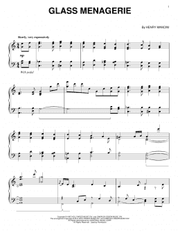 page one of Glass Menagerie (Piano Solo)