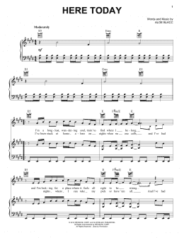page one of Here Today (Piano, Vocal & Guitar Chords (Right-Hand Melody))